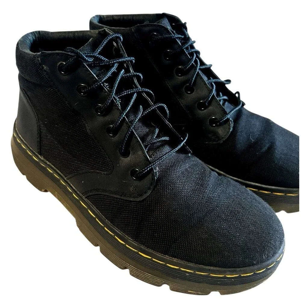 Dr. Martens Bonny Tech Utility Black Canvas Woven Chukka Boots M-7 / W-8
